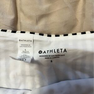 Athleta Seersucker High Waist Bottom in Black and White Large
